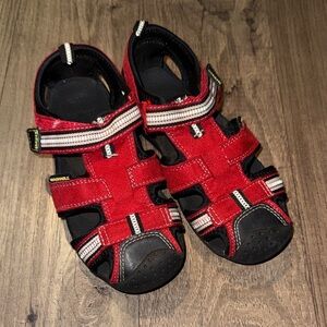 Pediped Red and Black Kids Sandals